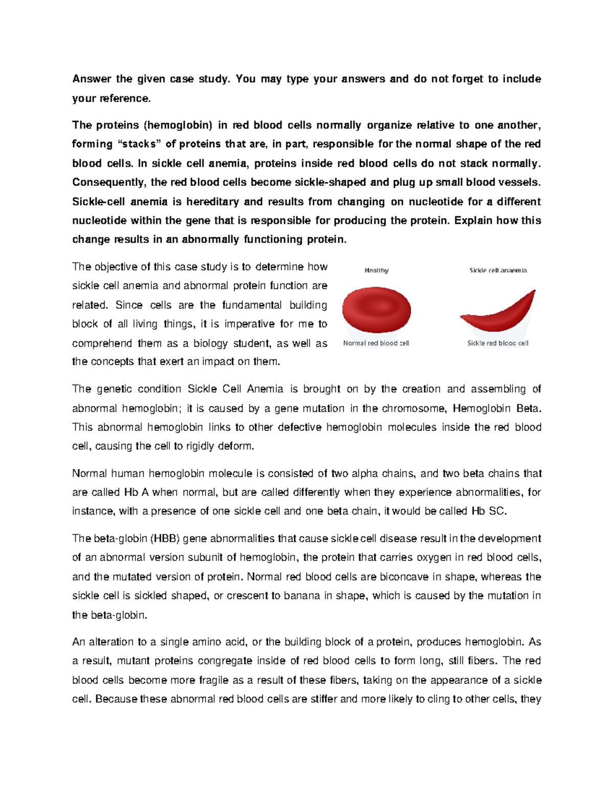 EJBD - Insights into Sickle Cell Anemia (Case Study) - Studocu