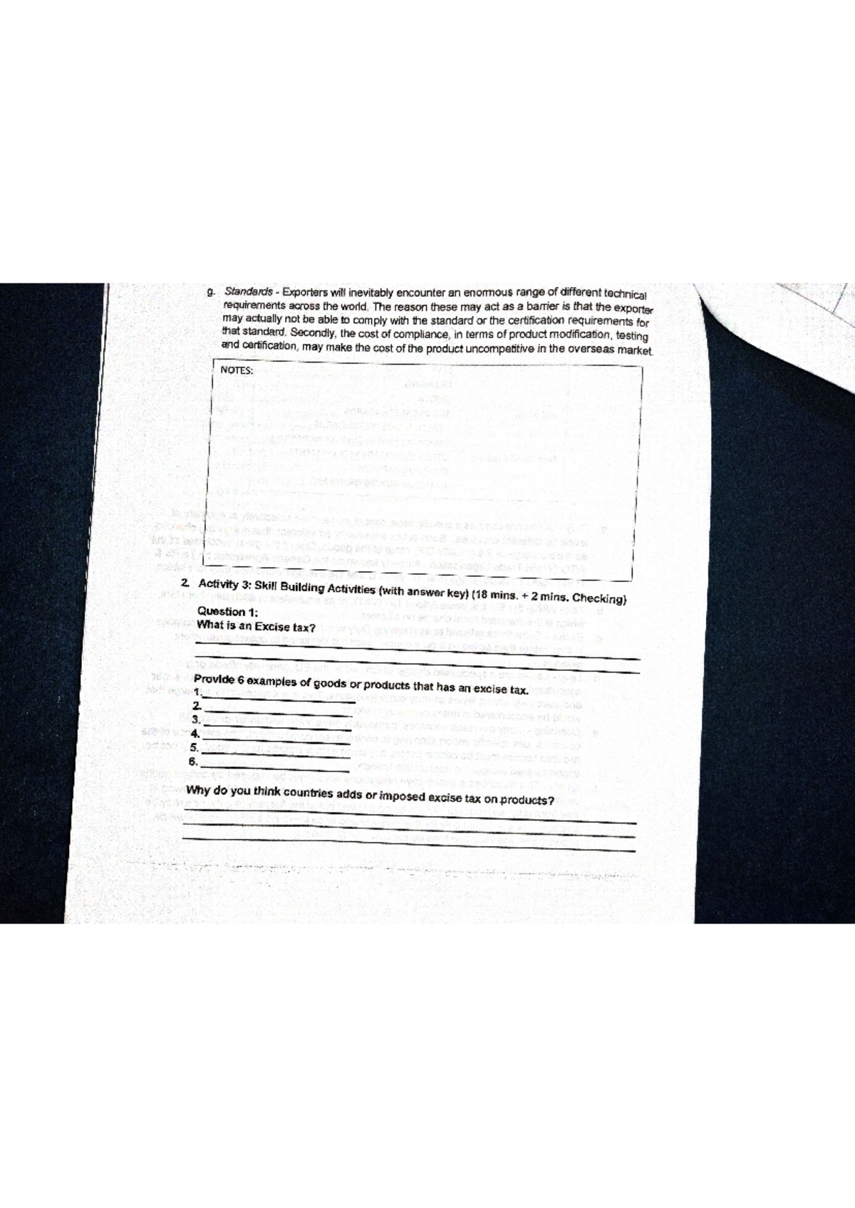 Purpose of Tariffs - Lectures with Exercises and Answers - Business ...