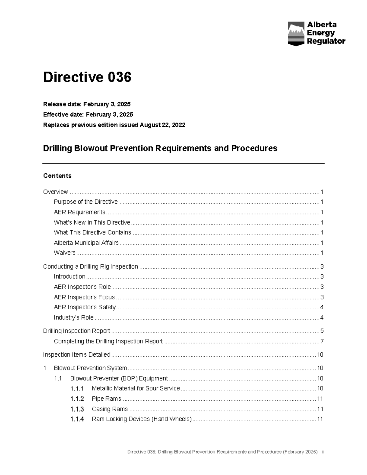Directive 036: Drilling Blowout Prevention Requirements & Procedures ...