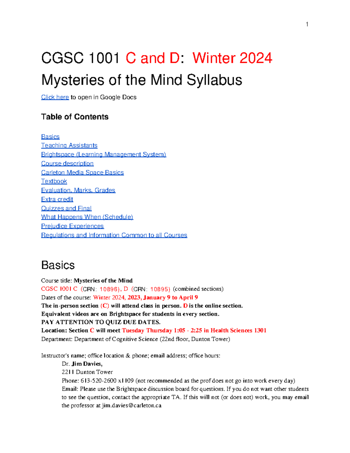 CGSC1001 Winter 2024 Syllabus: Exploring Mysteries of the Mind - Studocu