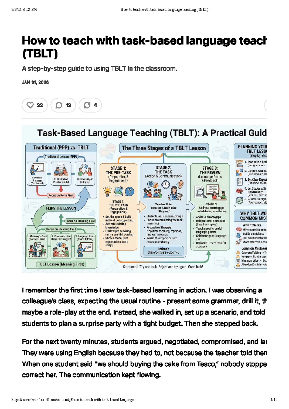 How to Teach with Task-Based Language Teaching (TBLT) Guide - Studocu
