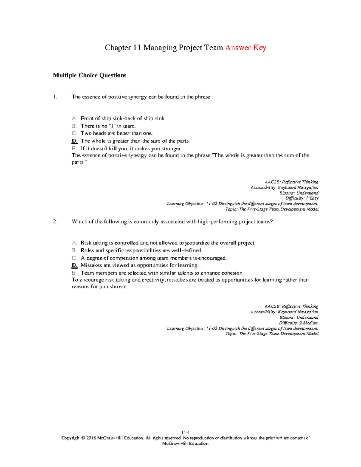 Project Management The Managerial Process Exam Questions Chap 11 - Studocu