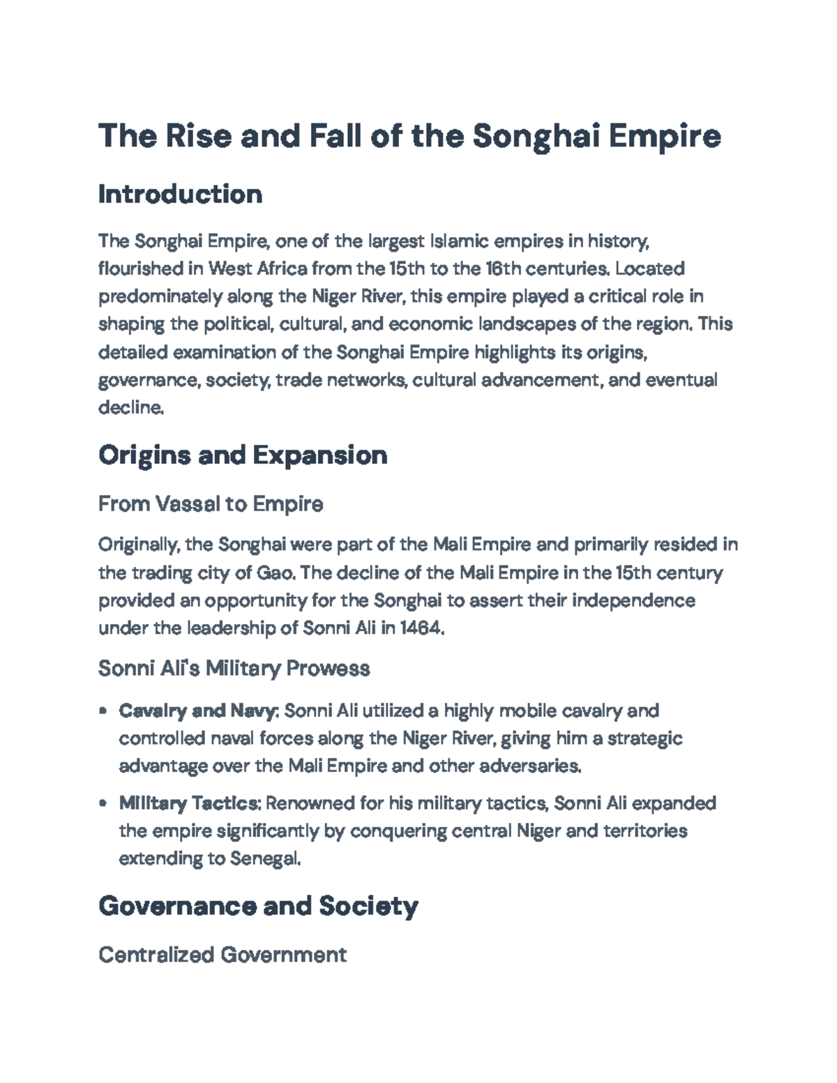 The Rise and Fall of the Songhai Empire: A Historical Overview - The ...