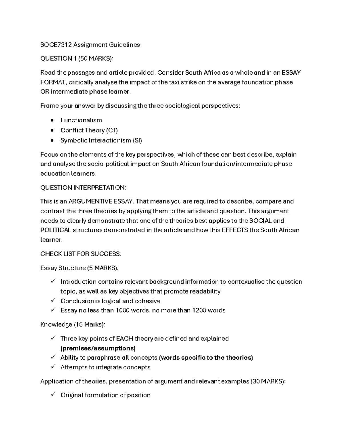 SOCE Assignment Guidelines - SOCE7312 Assignment Guidelines QUESTION 1 ...