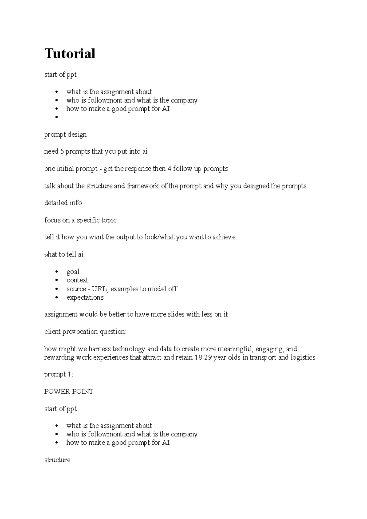Notes on AI Prompt Design for LSK Assignment - Studocu
