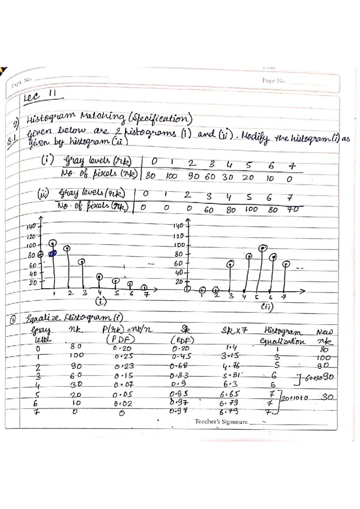 Image Processing: Lec 11 - Histogram Matching & Equalization - Studocu