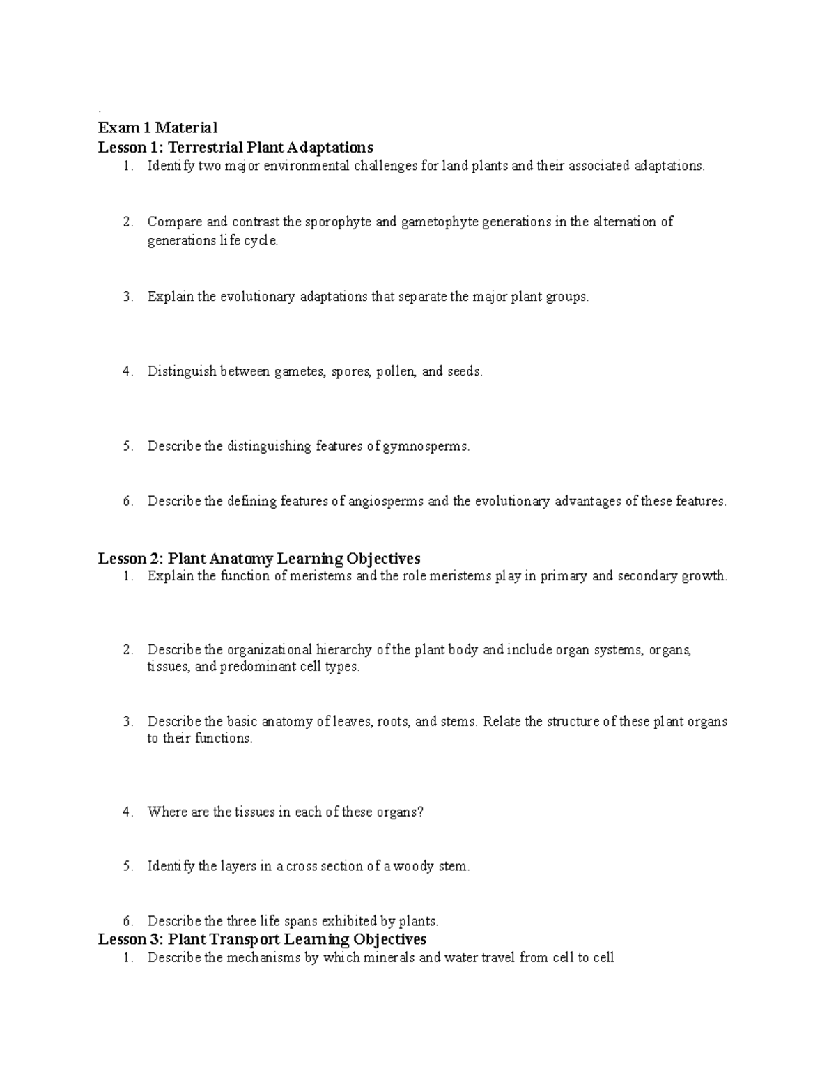 BIOL 1106 Final Exam Study Guide: Plant & Animal Adaptations - Studocu