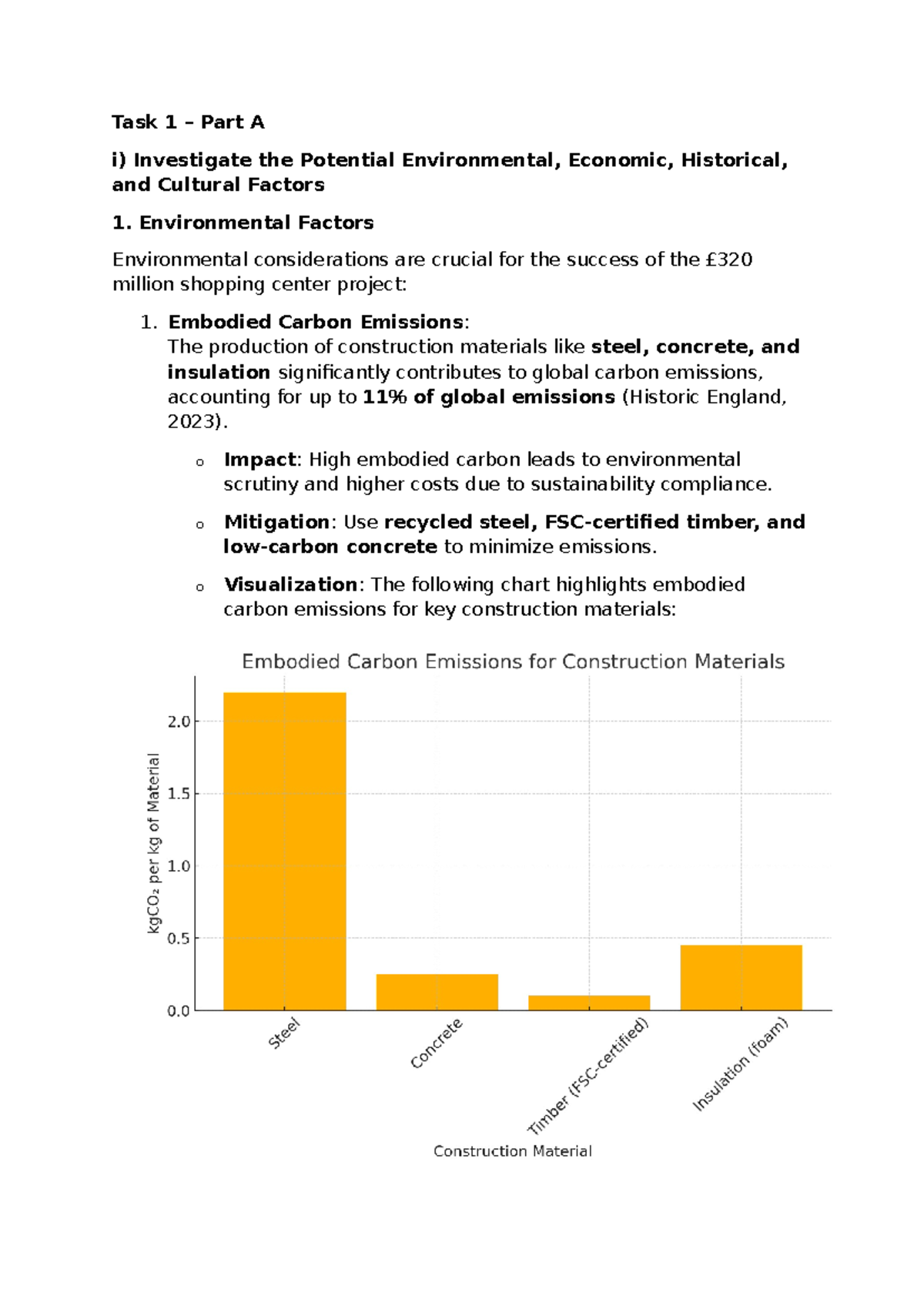 Task 1 - EG7037-‘’ Environmental Sustainable Construction & Logistic ...