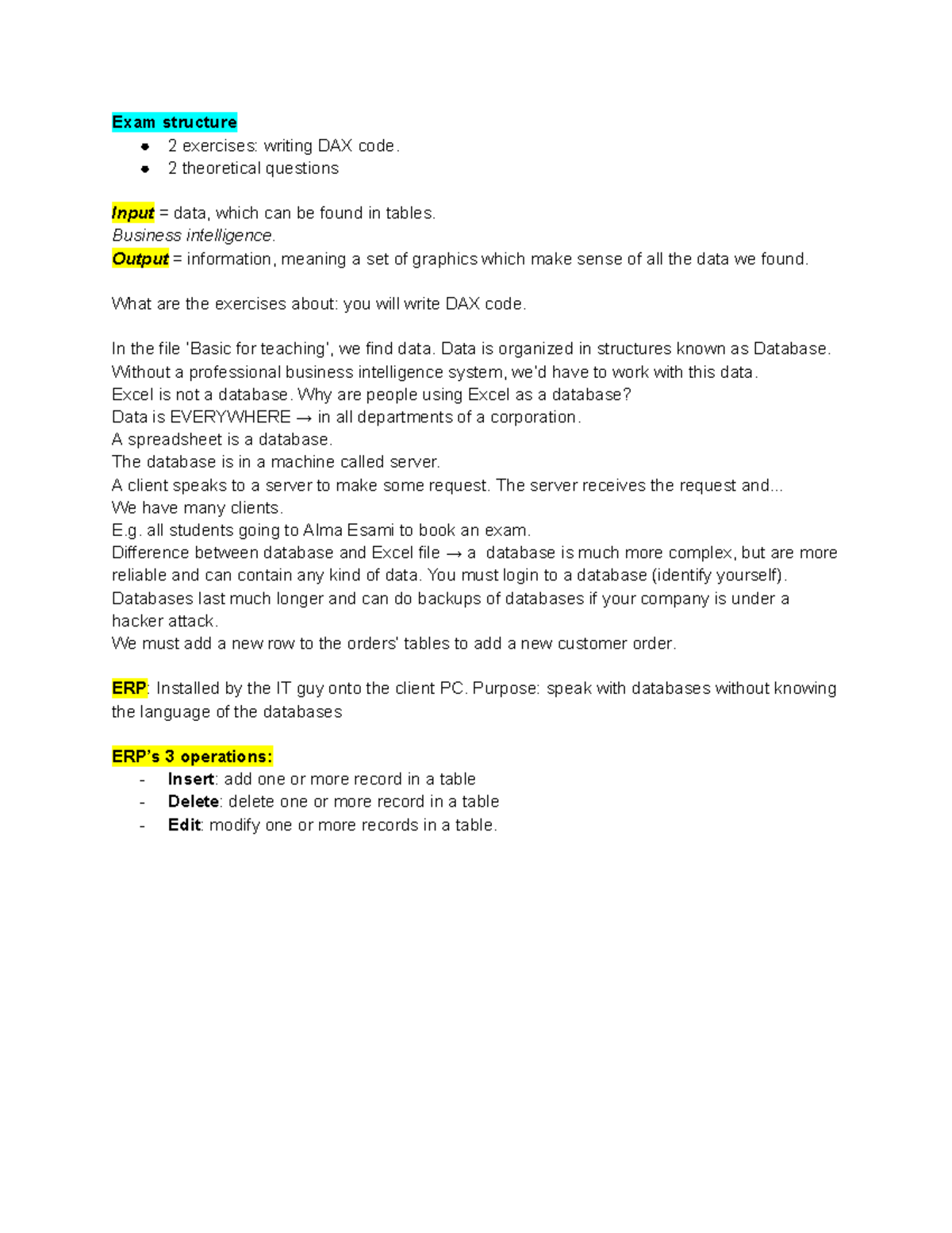 Comp Tools Lesson 1: DAX Code Exercises & Database Insights - Studocu