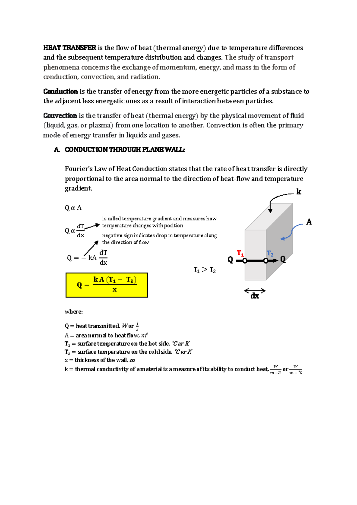 Heat Transfer Lecture 1: Fundamentals of Conduction and Convection ...