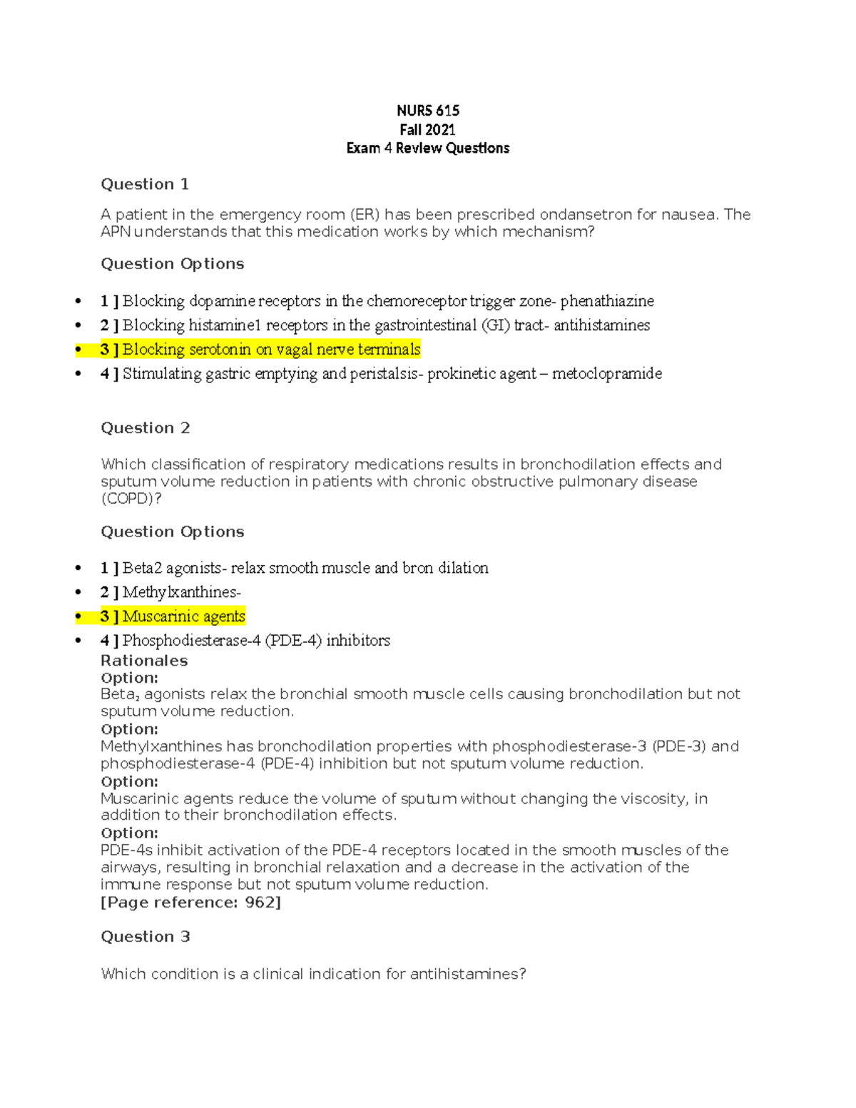 NURS 615 Final Exam 4 Review Questions and Rationales - Studocu