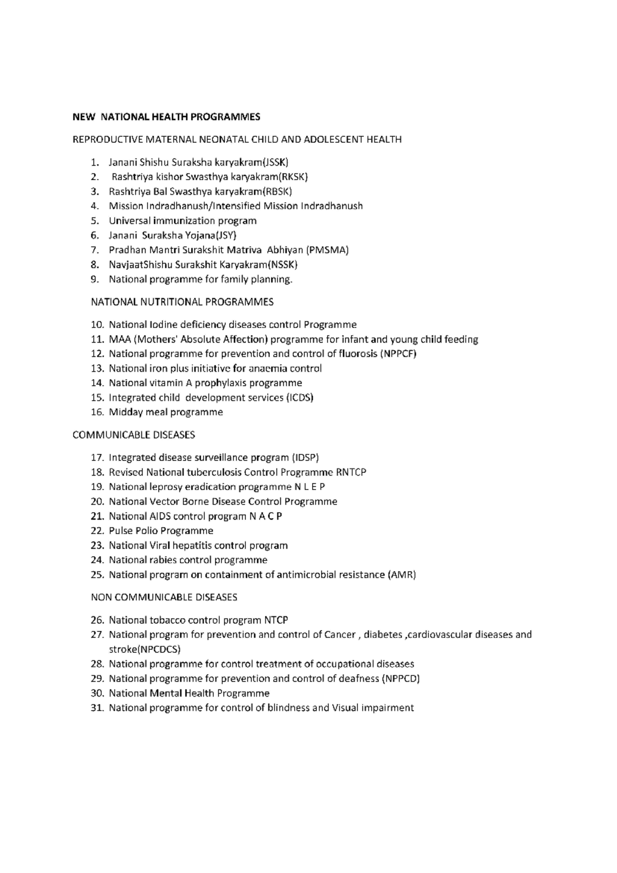 National Health Programmes Overview and Assessment - Studocu