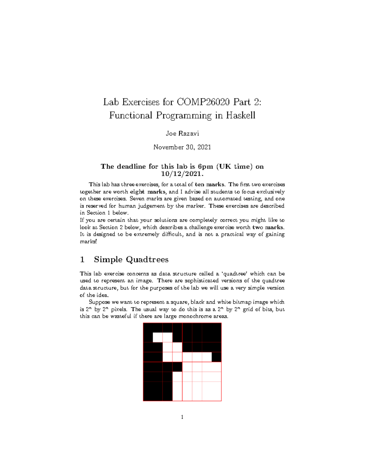 Lab Exercises for COMP26020 Part 2: Functional Programming in Haskell ...