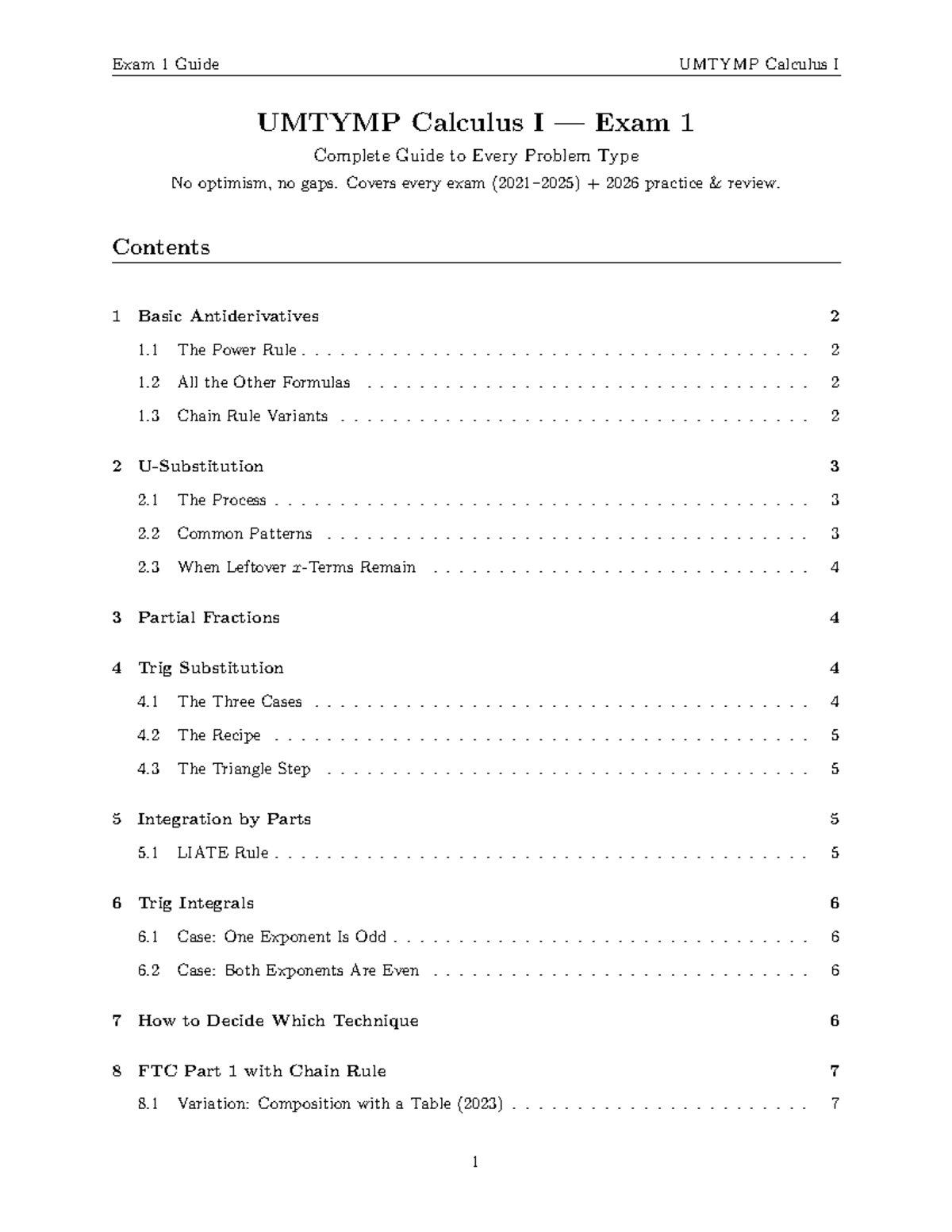 UMTYMP Calculus I Exam 1 Comprehensive Study Guide - Studocu