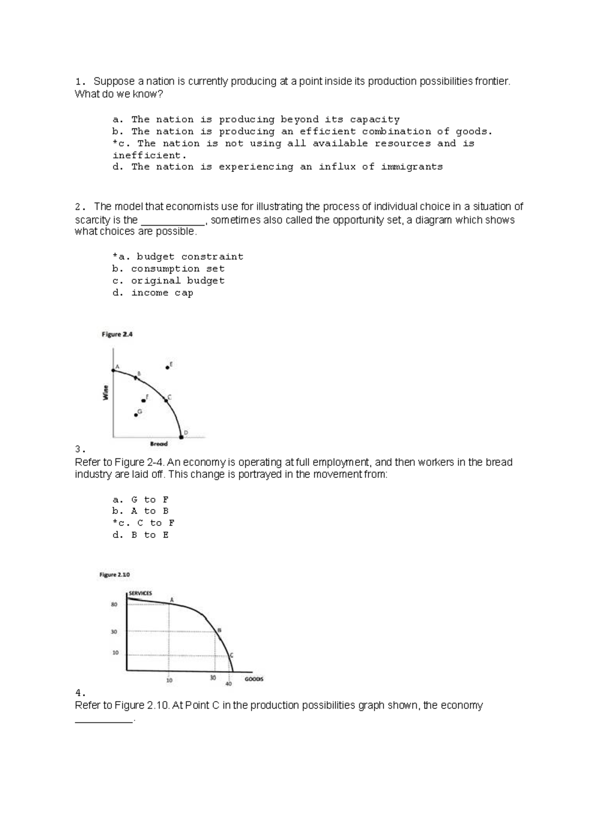 Chapter 2 Practice Quiz Answer Key: Economics Concepts - Studocu