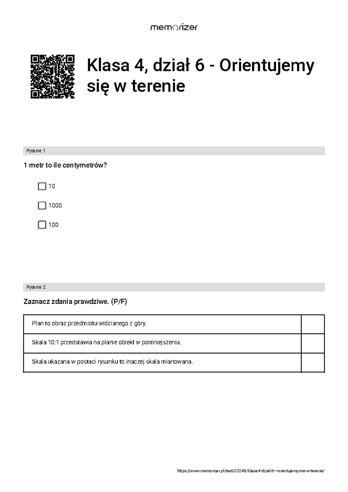 Test podsumowujacy do rozdzialu 5 basniowe krainy wersja a - Test a