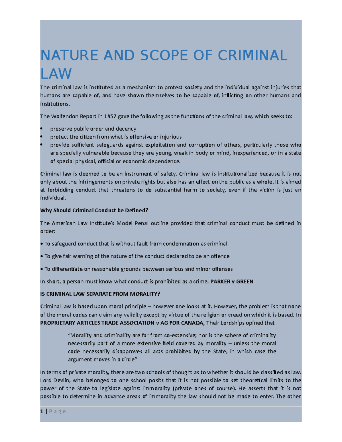 Criminal Law (LAW 101): Comprehensive Study Notes on Key Concepts - Studocu