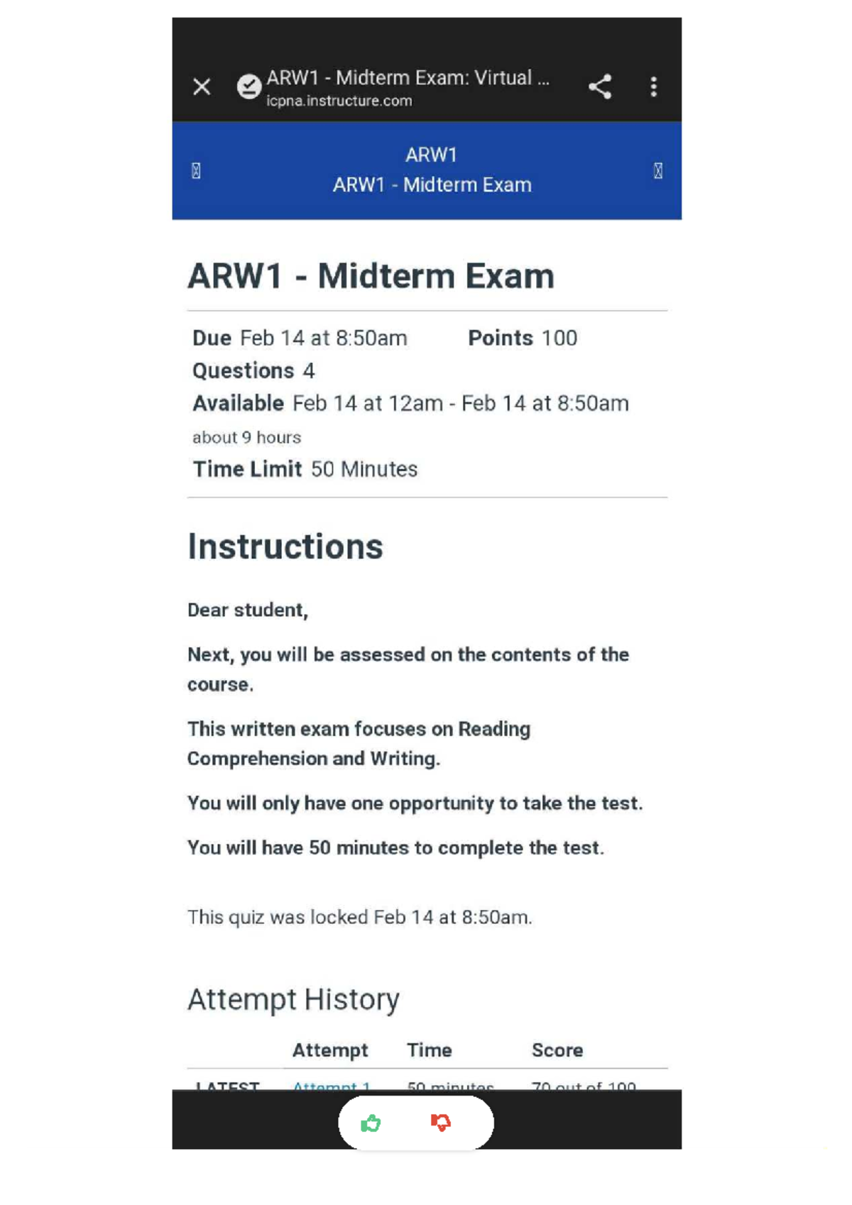 ARW1 Midterm Exam: Reading Comprehension & Writing Insights - Studocu