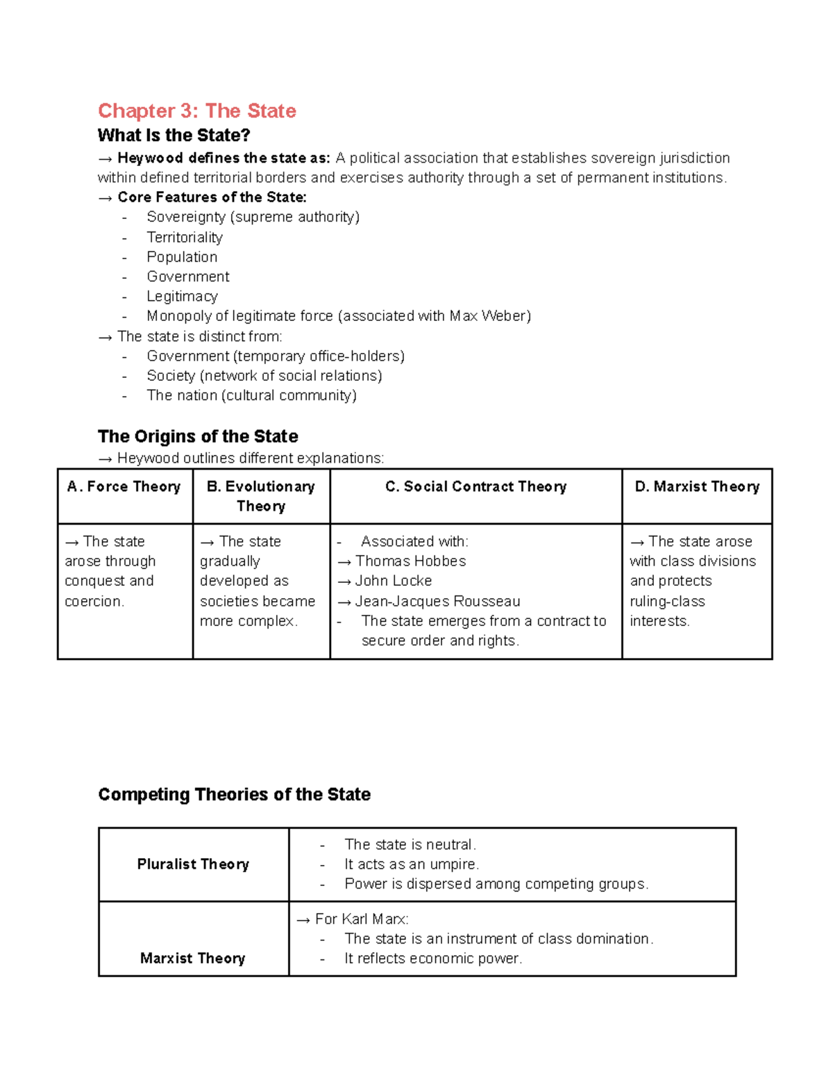 Polsci 114 A1: Chapter 3 - Understanding the State and Its Theories ...