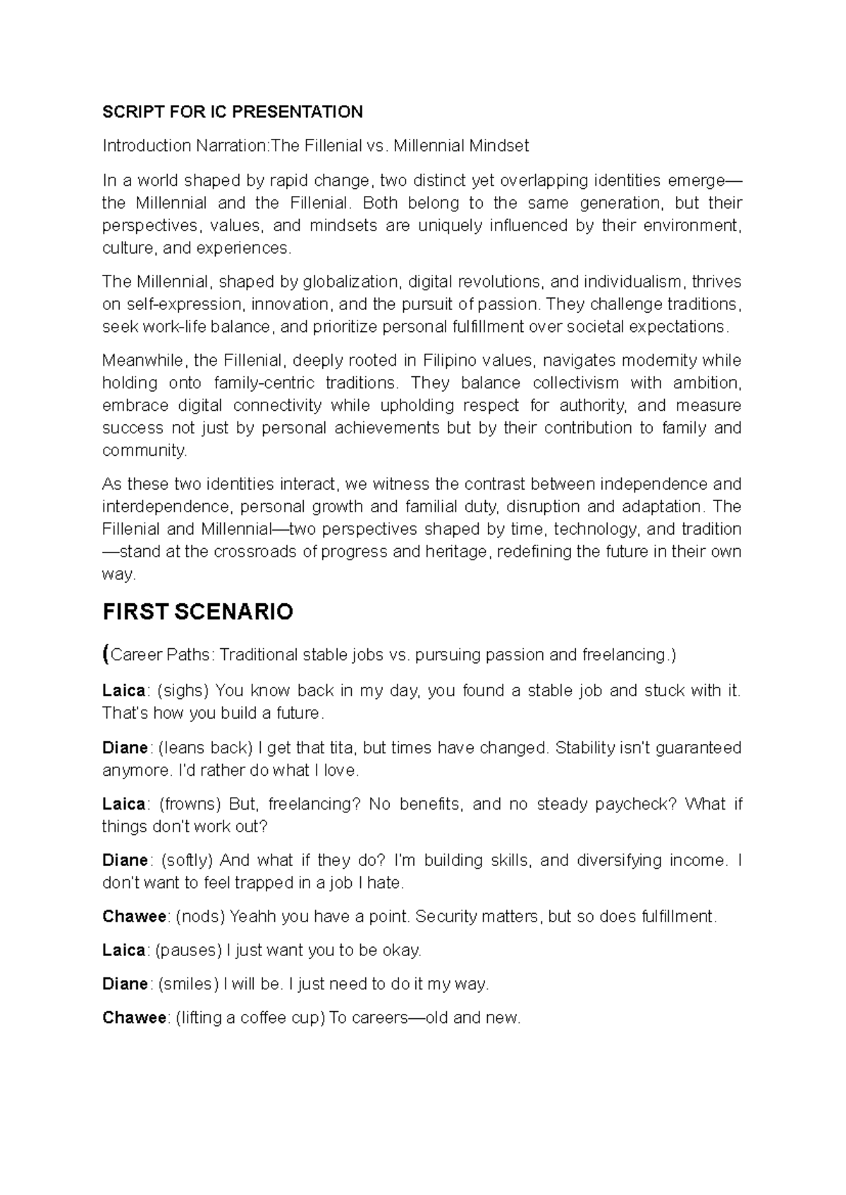 Script for IC Presentation - SCRIPT FOR IC PRESENTATION Introduction ...