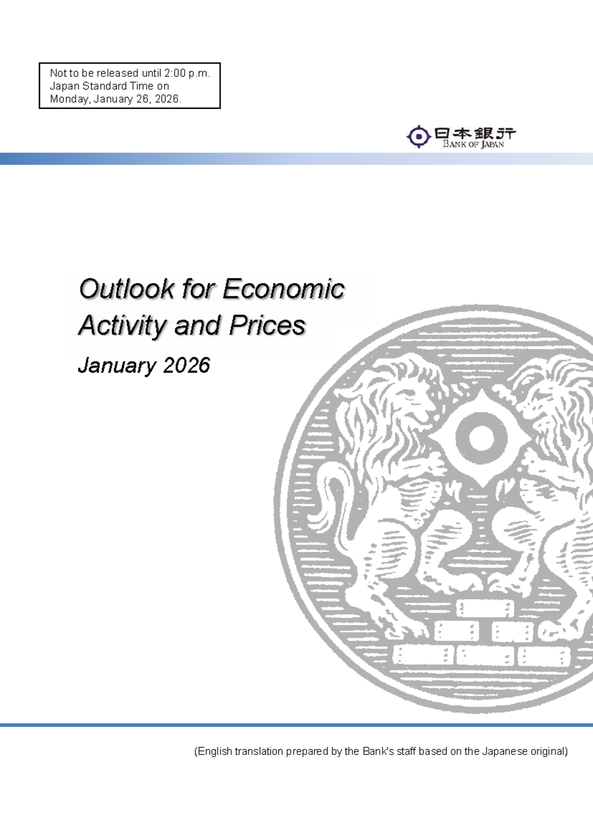 Japan Economic Outlook and Price Trends - January 2026 Analysis - Studocu