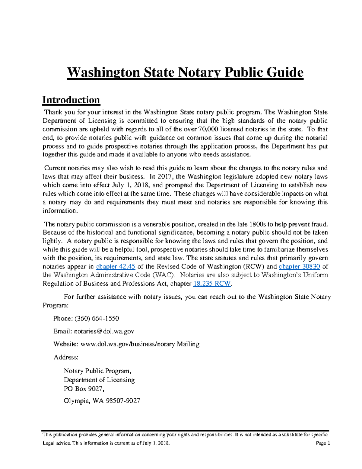 WA State Notary Public Guide: Rights, Responsibilities & Procedures ...