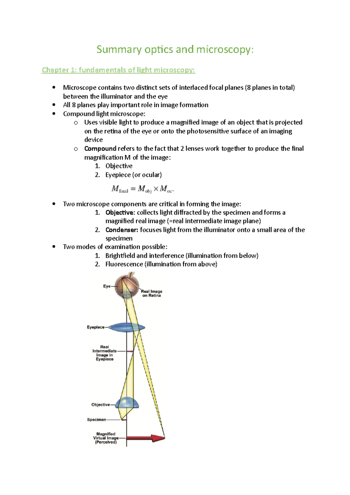 Optics and Microscopy Overview: Chapter 1 Fundamentals in Light ...