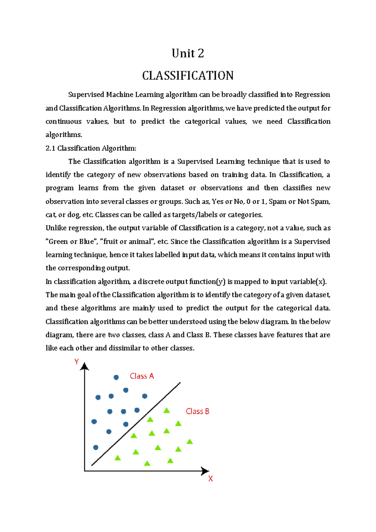 Classification Algorithms and Performance Evaluation - ML Notes UT-2 ...