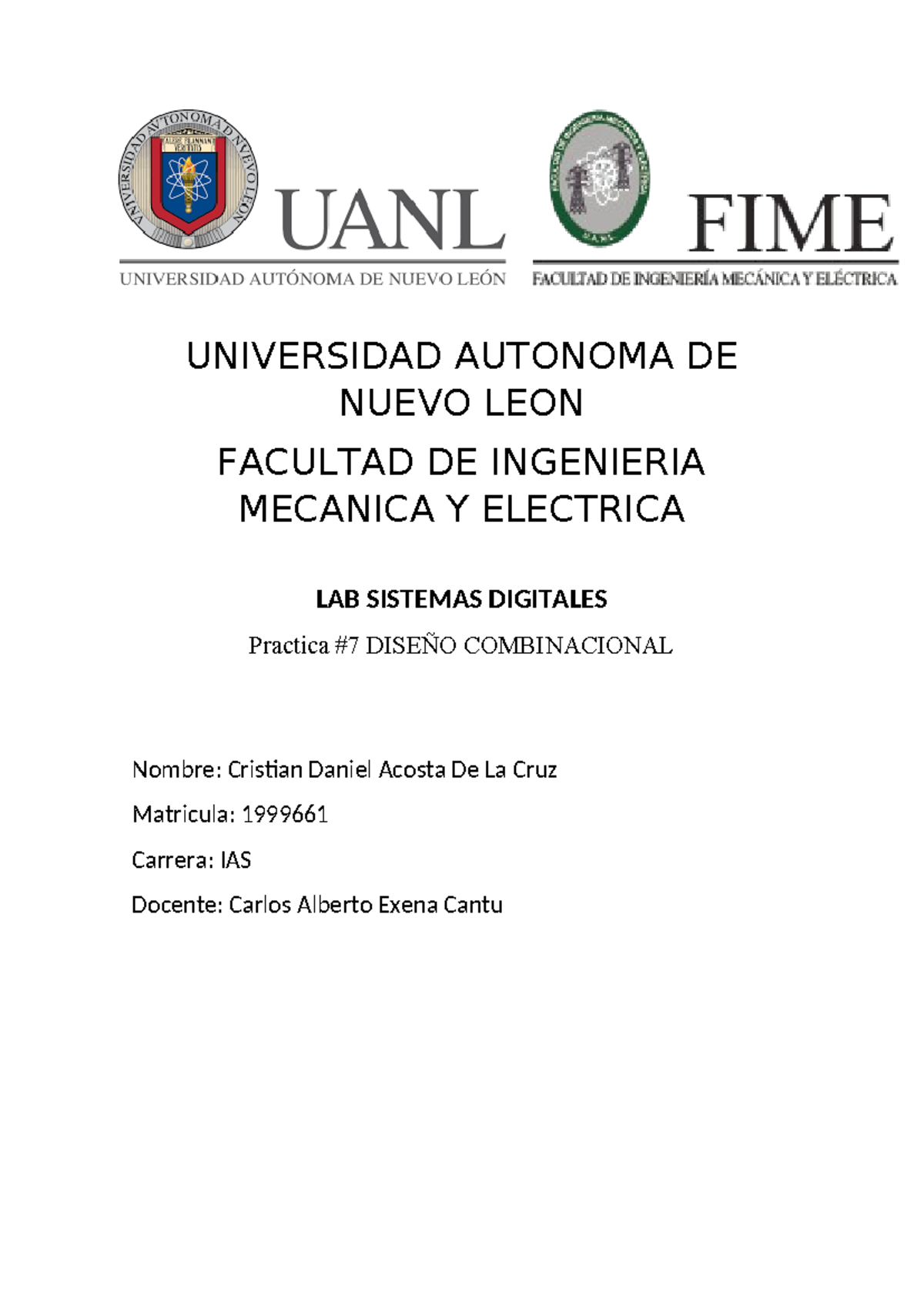 Practica 7 - fisica 4 - UNIVERSIDAD AUTONOMA DE NUEVO LEON FACULTAD DE ...