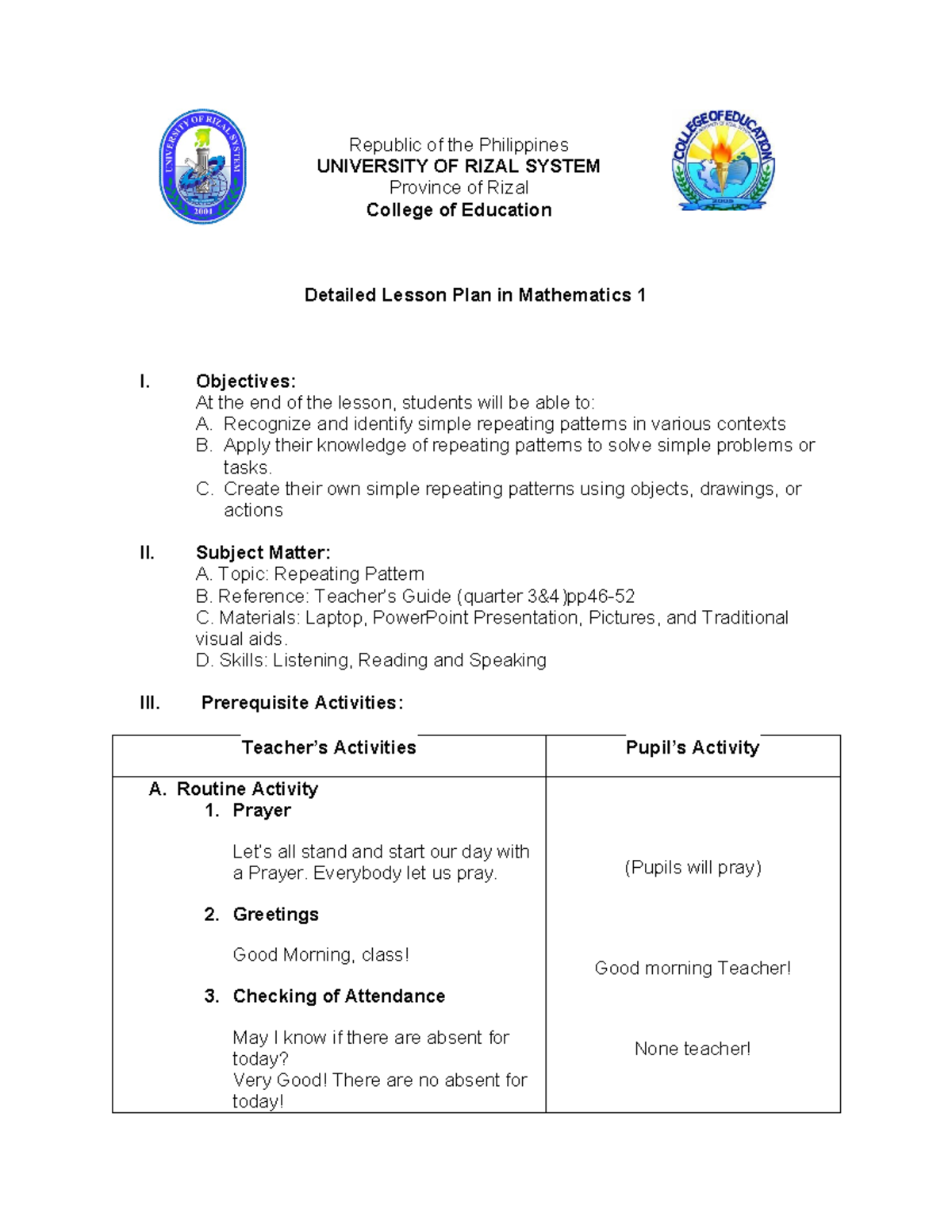 4A's Lesson PLAN IN Volleyball Terminologies 6 - Republic of the ...