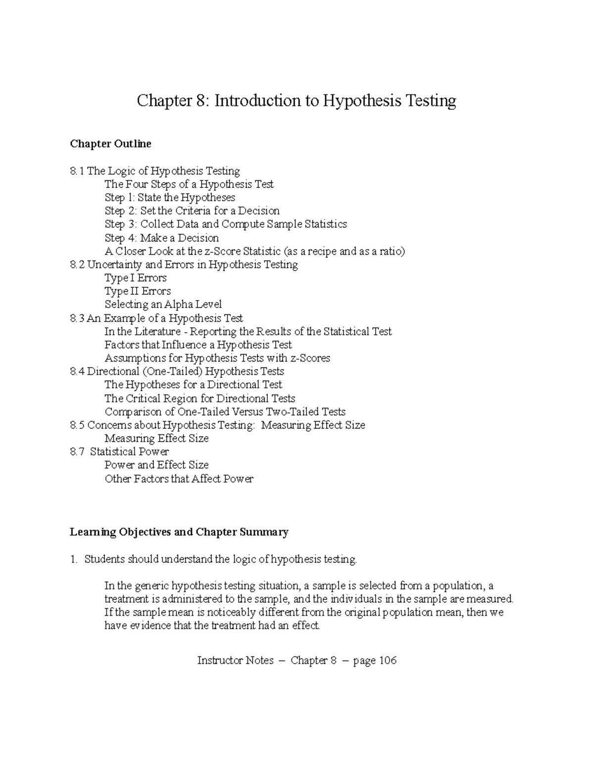 1111830991 318285 stats - Chapter 8: Introduction to Hypothesis Testing ...