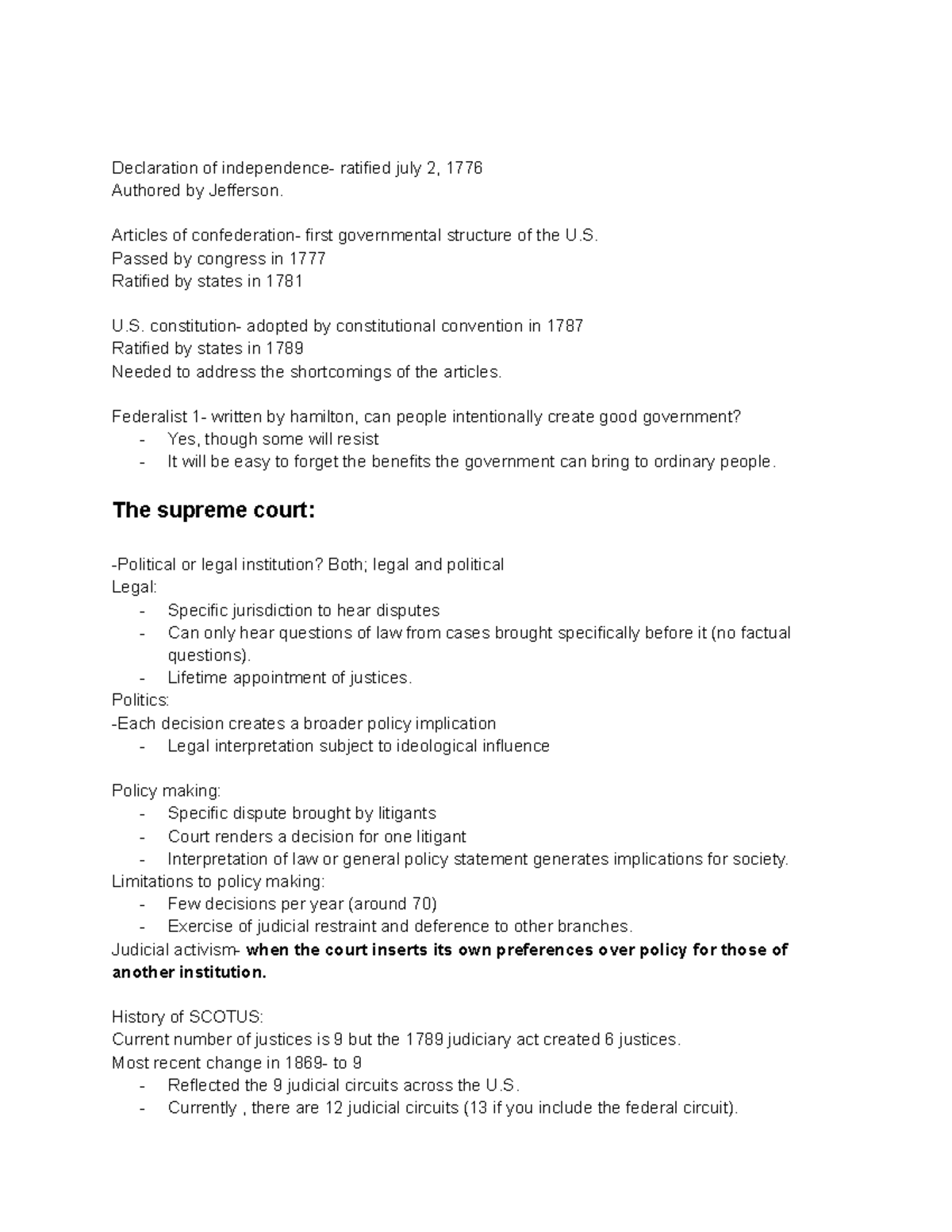 Constitutional Law Overview: Key Cases & Principles (POL 101) - Studocu