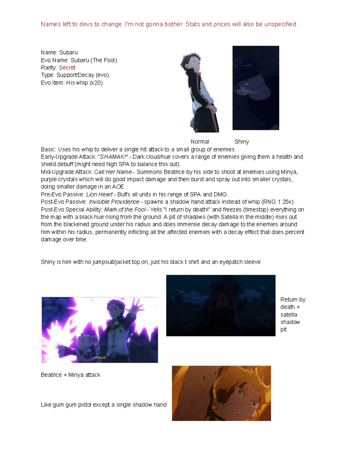 Re Zero Unit Evolutions & Strategies Guide (Detailed Analysis) - Studocu