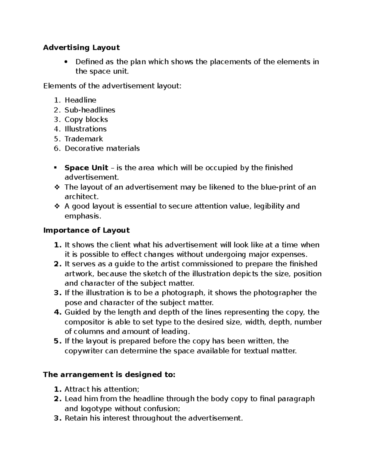 Advertising Layout: Essential Elements and Importance Explained - Studocu