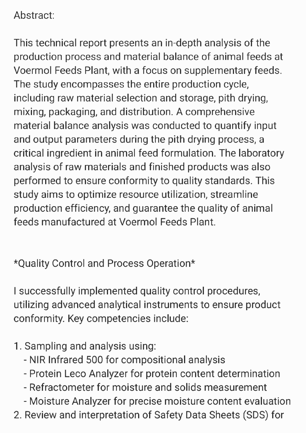 Abstract of POE - Abstract: This technical report presents an analysis ...