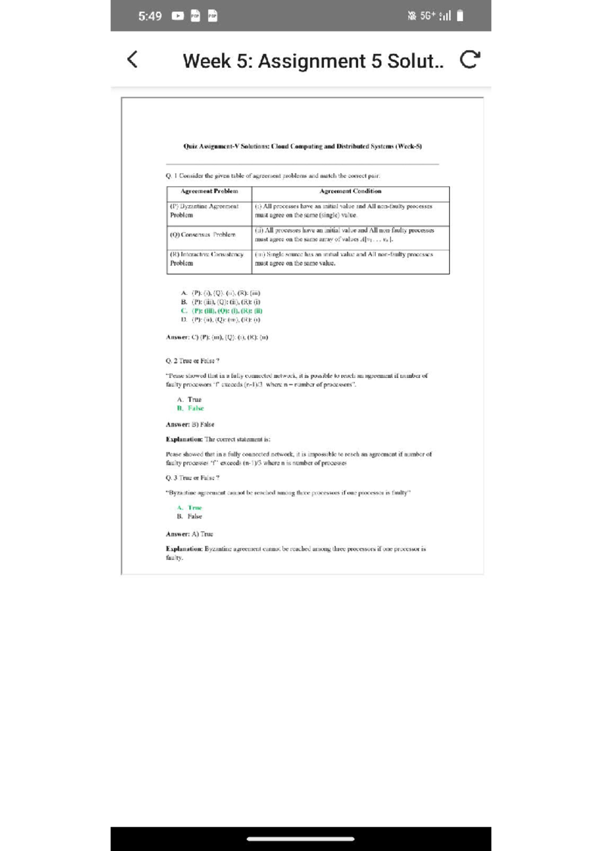 Week 5 to 8 Assignments Solutions: Cloud Computing & Distributed ...