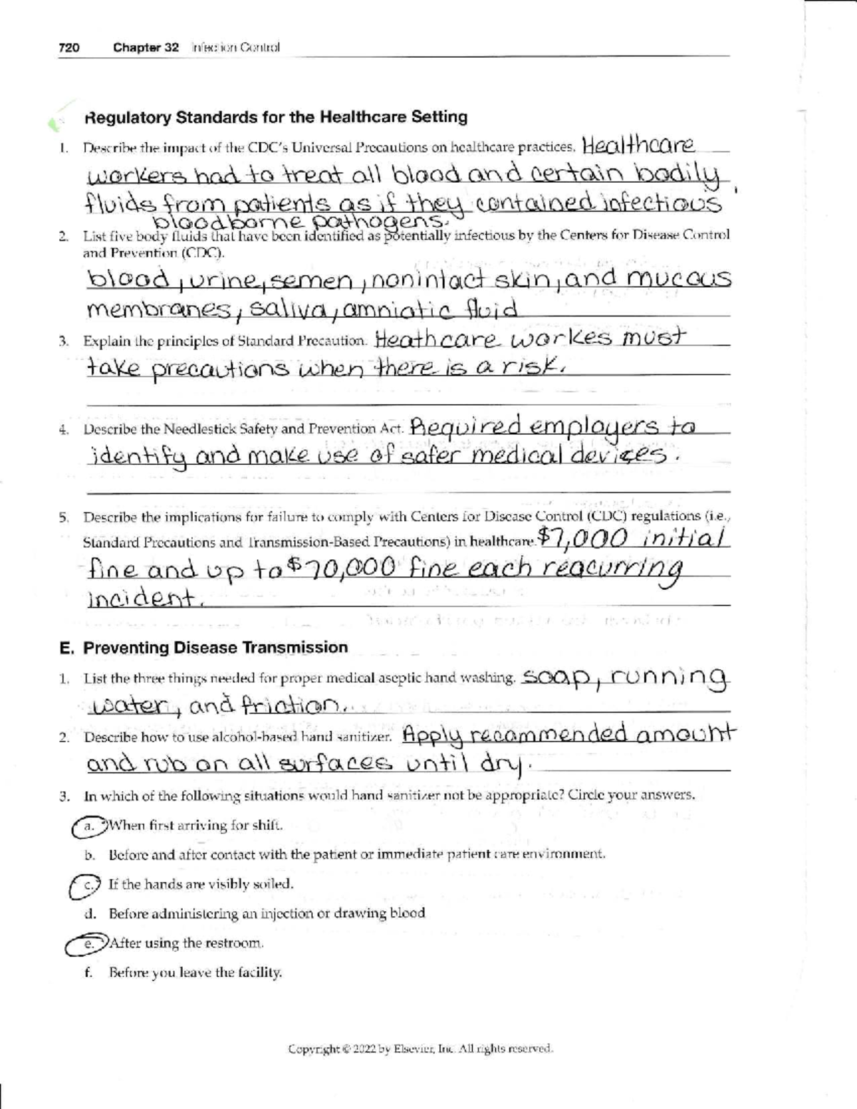 72O Chapter 32 Infection Control & Safety Protocols in Healthcare - Studocu