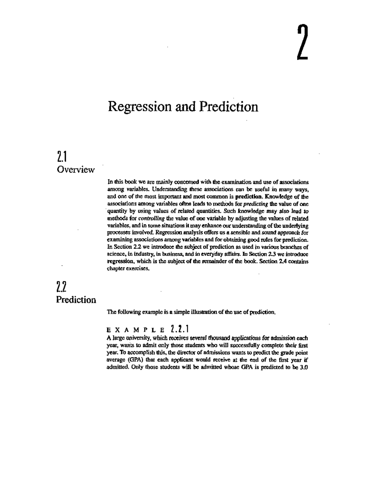 Chapter 2: Regression and Prediction - Overview and Applications - Studocu