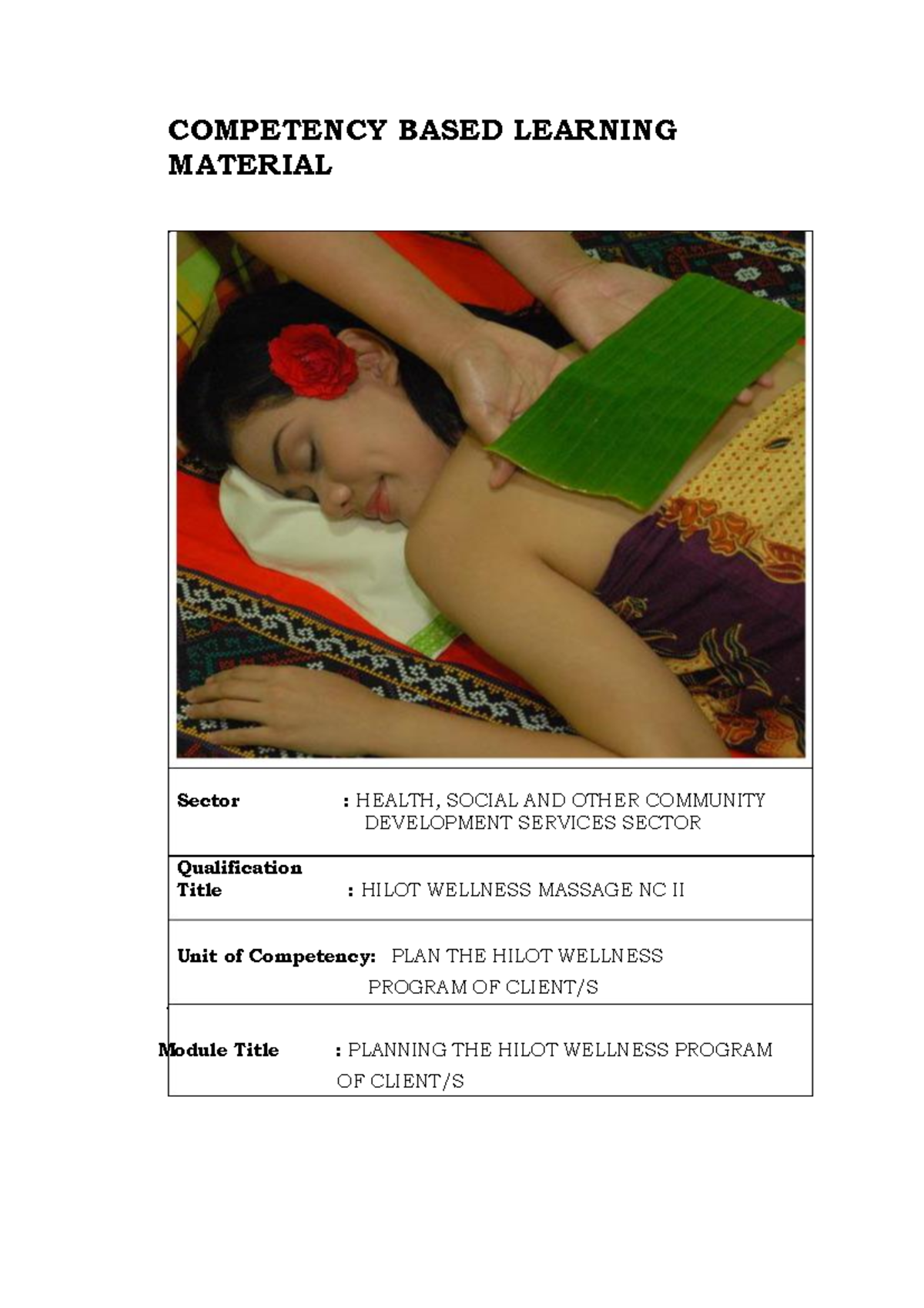 474527215 Planning the Hilot Wellness Program Module Guide - Studocu