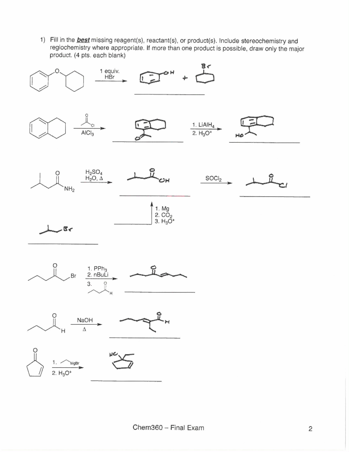 Chem360 Final Exam Study Guide: Key Concepts and Topics 2023 - Studocu