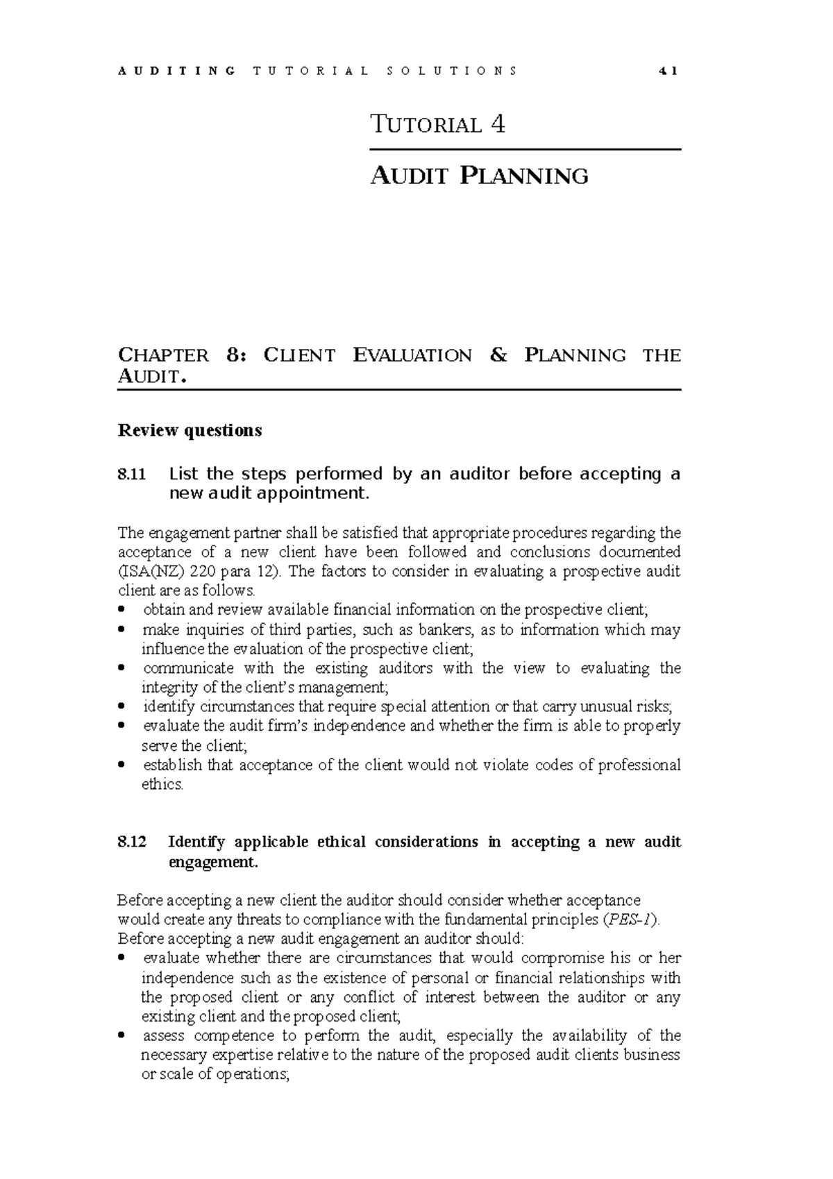 Auditing Tutorial Solutions S122-01: Legal Liability Analysis - Studocu