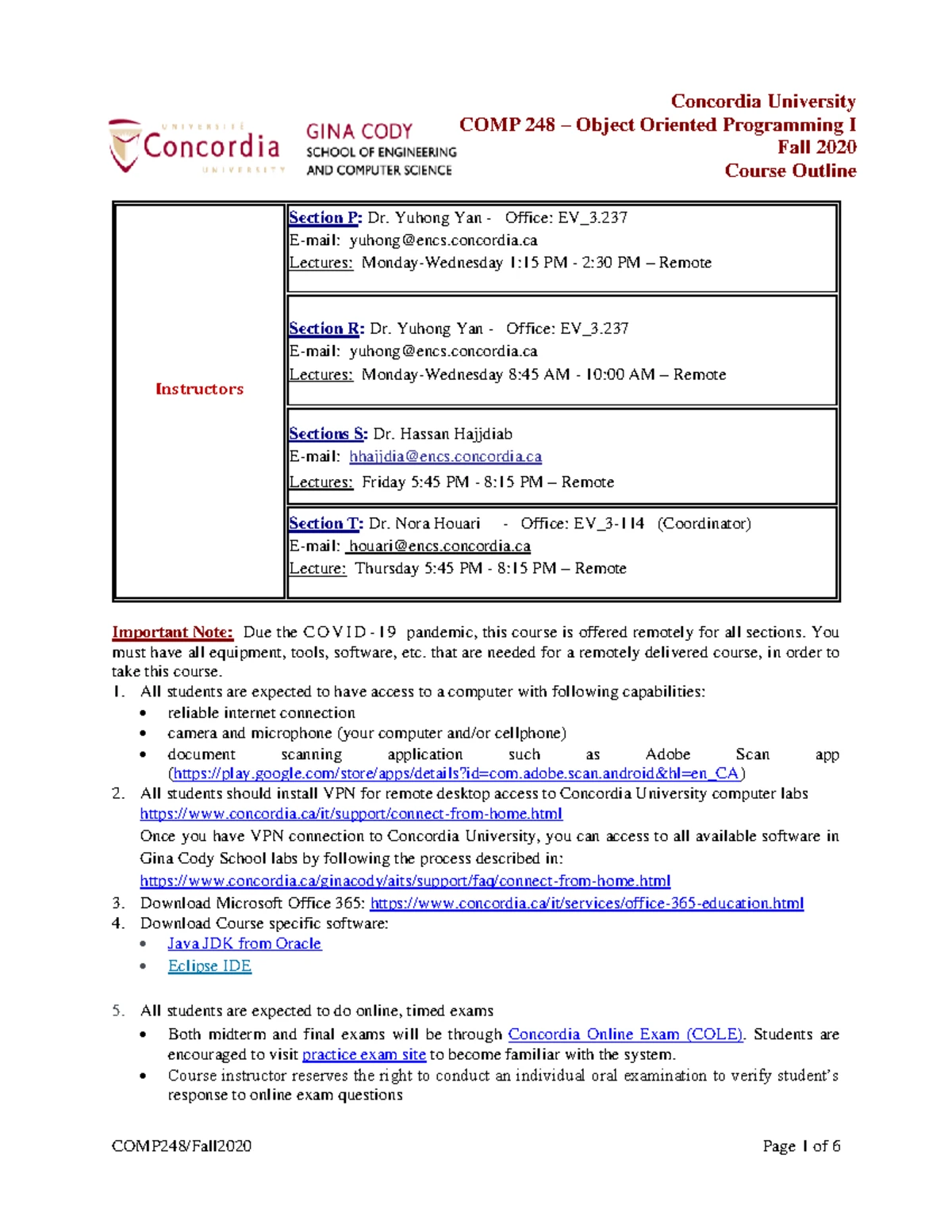 COMP248 Outline ( - COMP 248 - Studocu