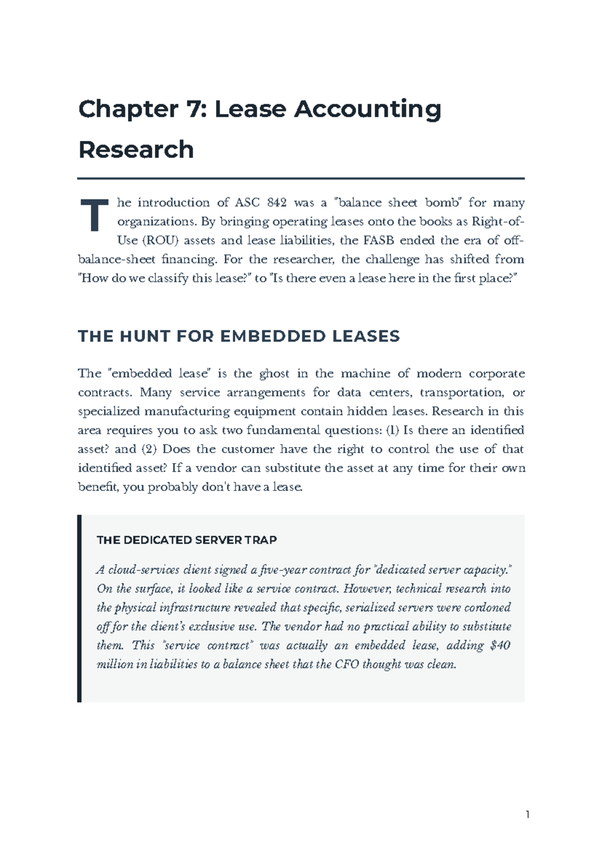 Chapter 7: Lease Accounting & Embedded Leases Analysis - Studocu