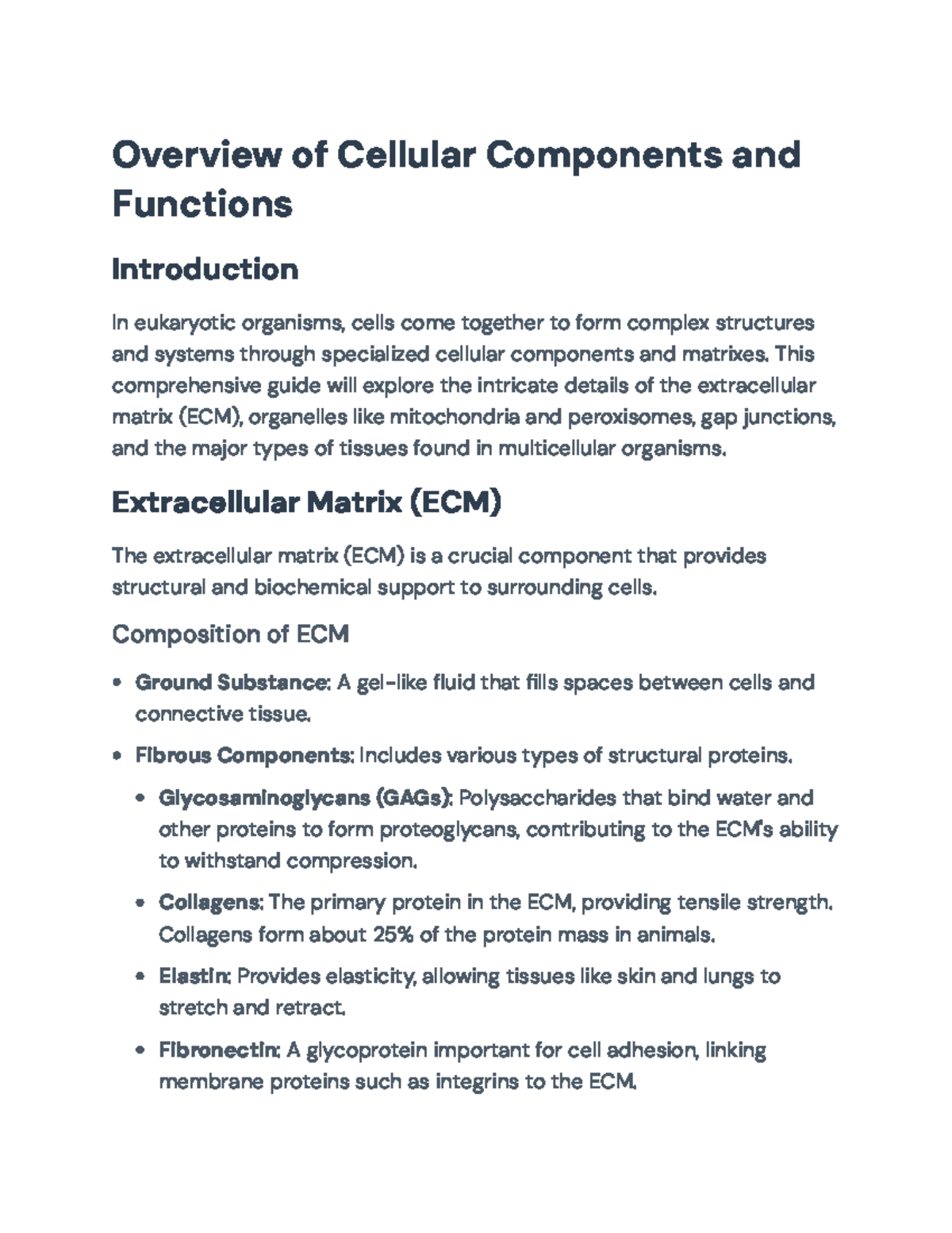 Comprehensive Overview of Cellular Components and Functions in Biology ...