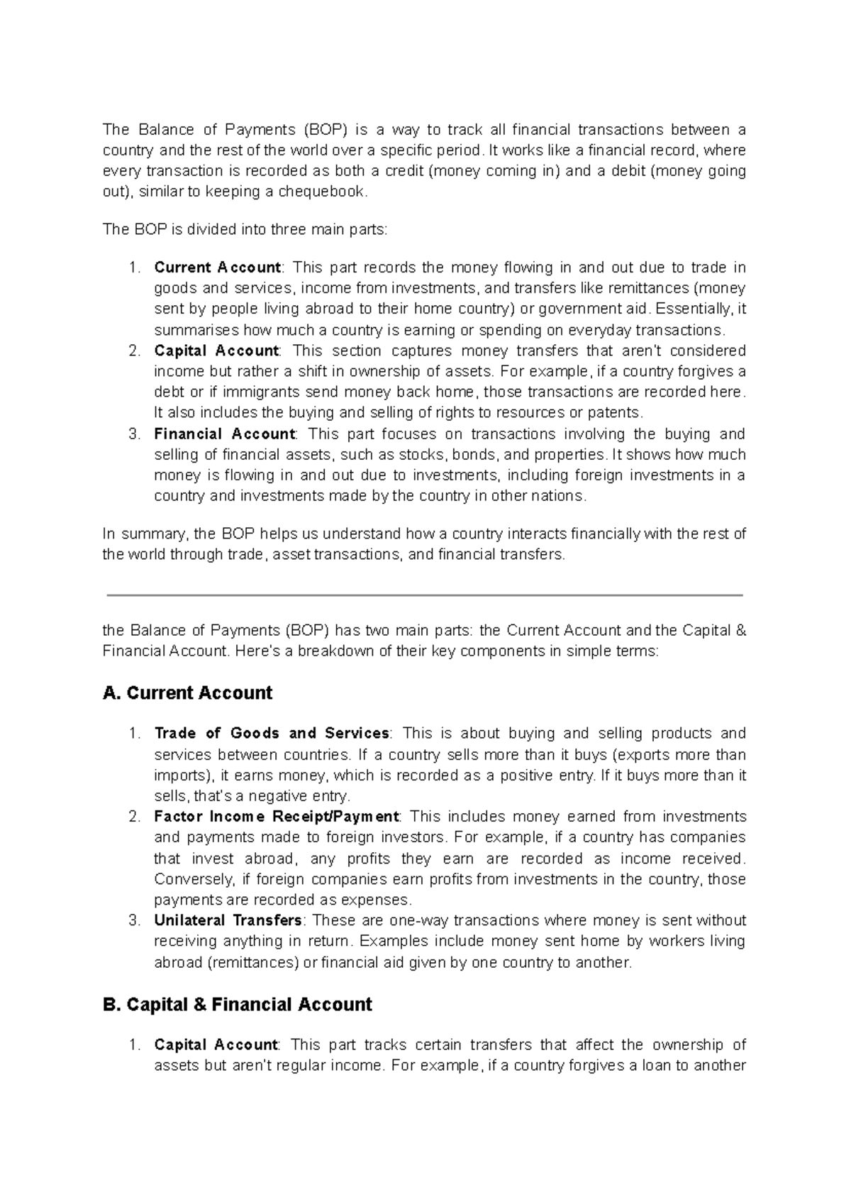 IFM 2 - Lecture Notes on Balance of Payments and Trade Dynamics - Studocu