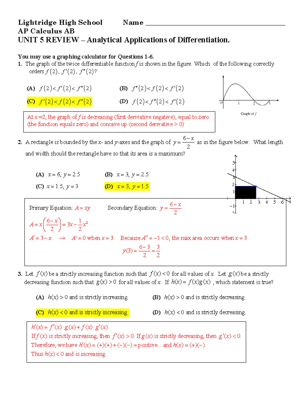 Calculus 5 - Optimization Techniques and Problem Set - Studocu