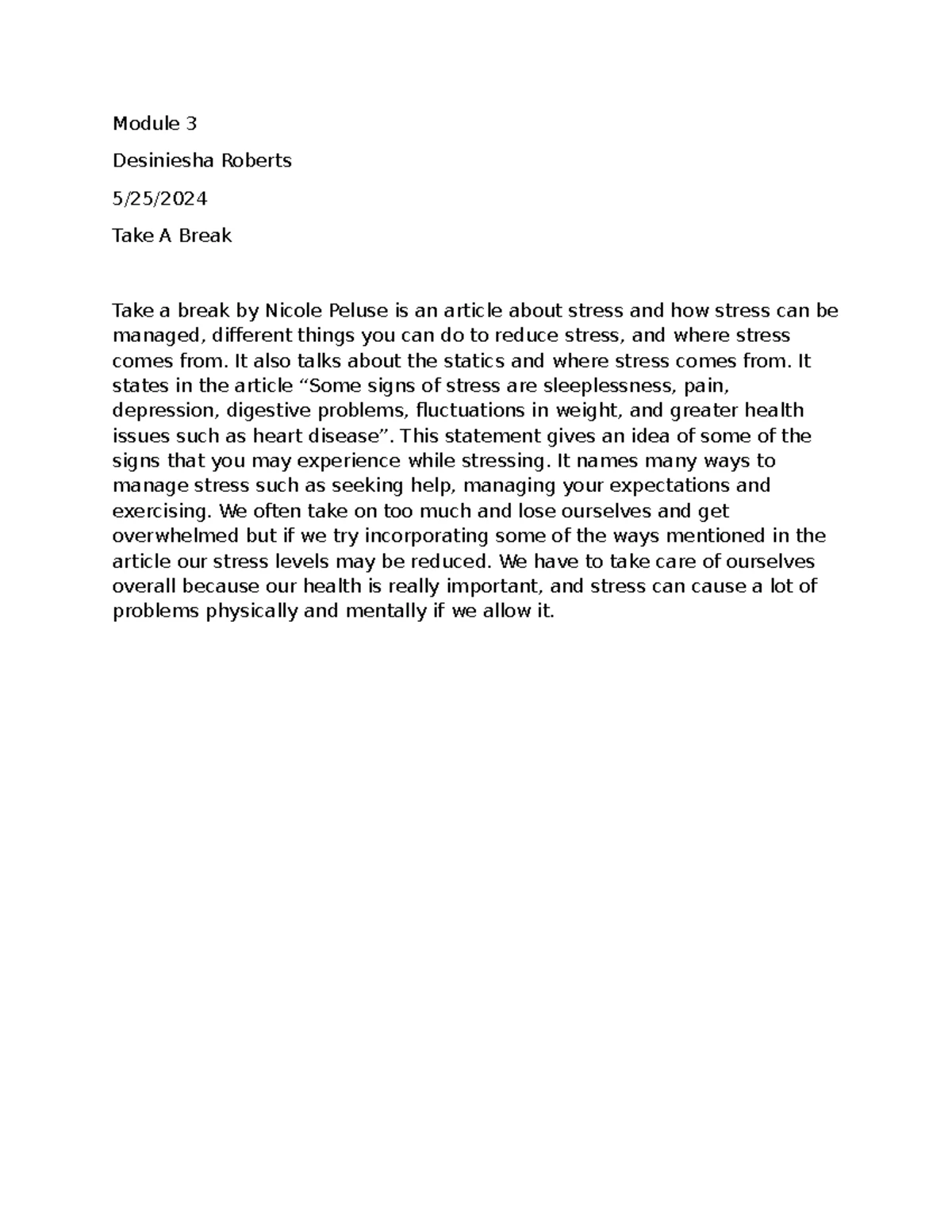 assignment 7 got an a - Module 7 Final Desiniesha Roberts 12/15 ...
