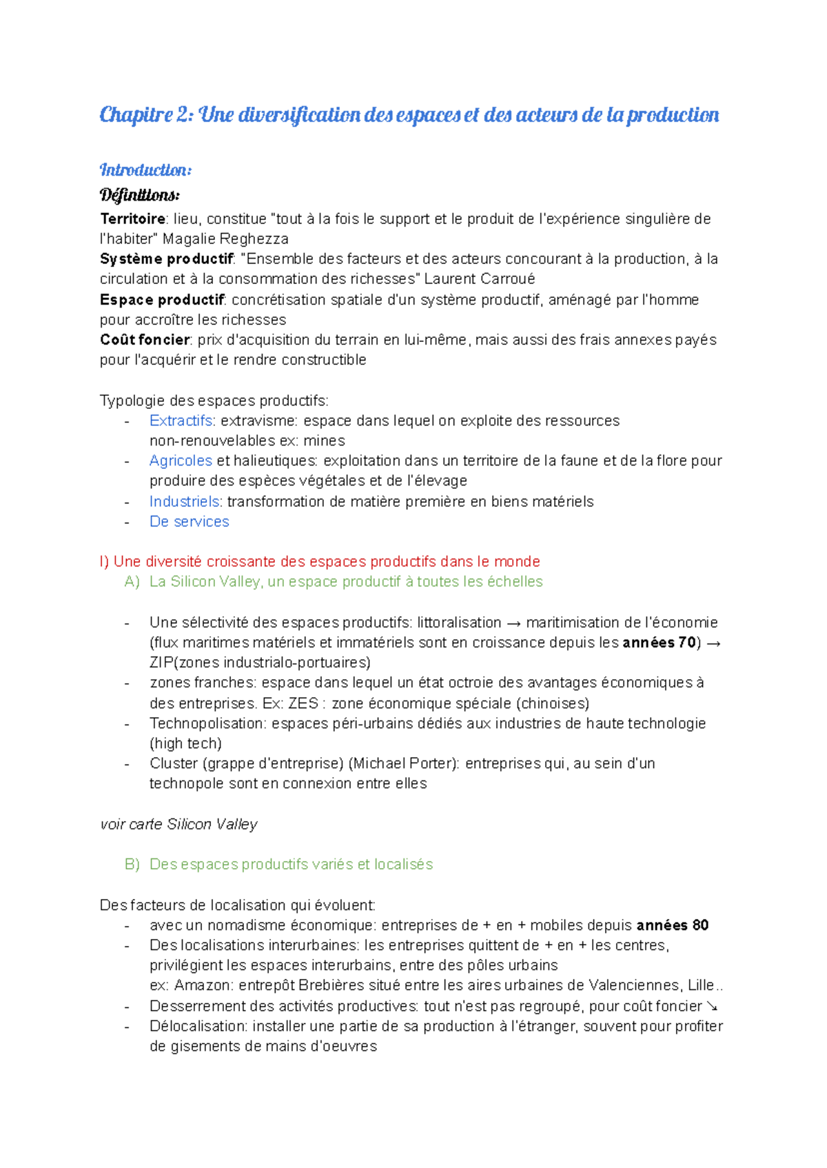 Chapitre 2: Diversification des Espaces et Acteurs de la Production ...