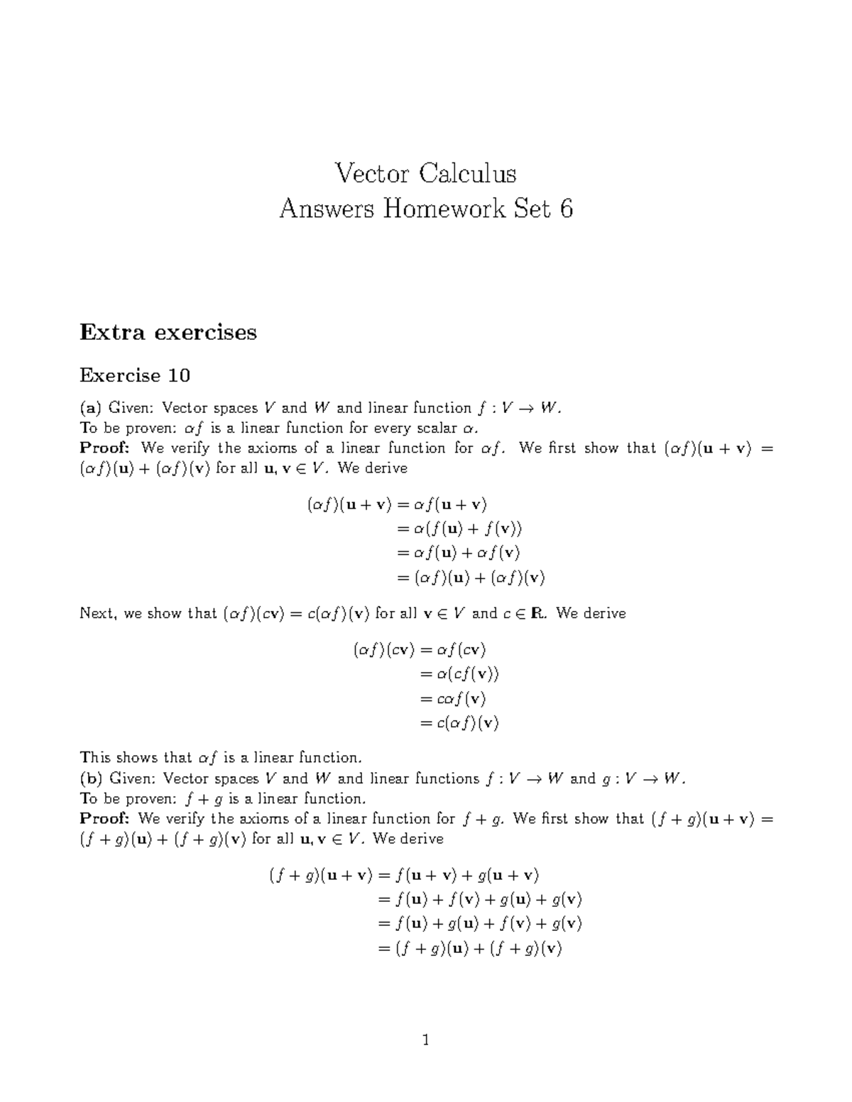 VC Answers Homework Set 6: Vector Calculus Exercises and Proofs ...