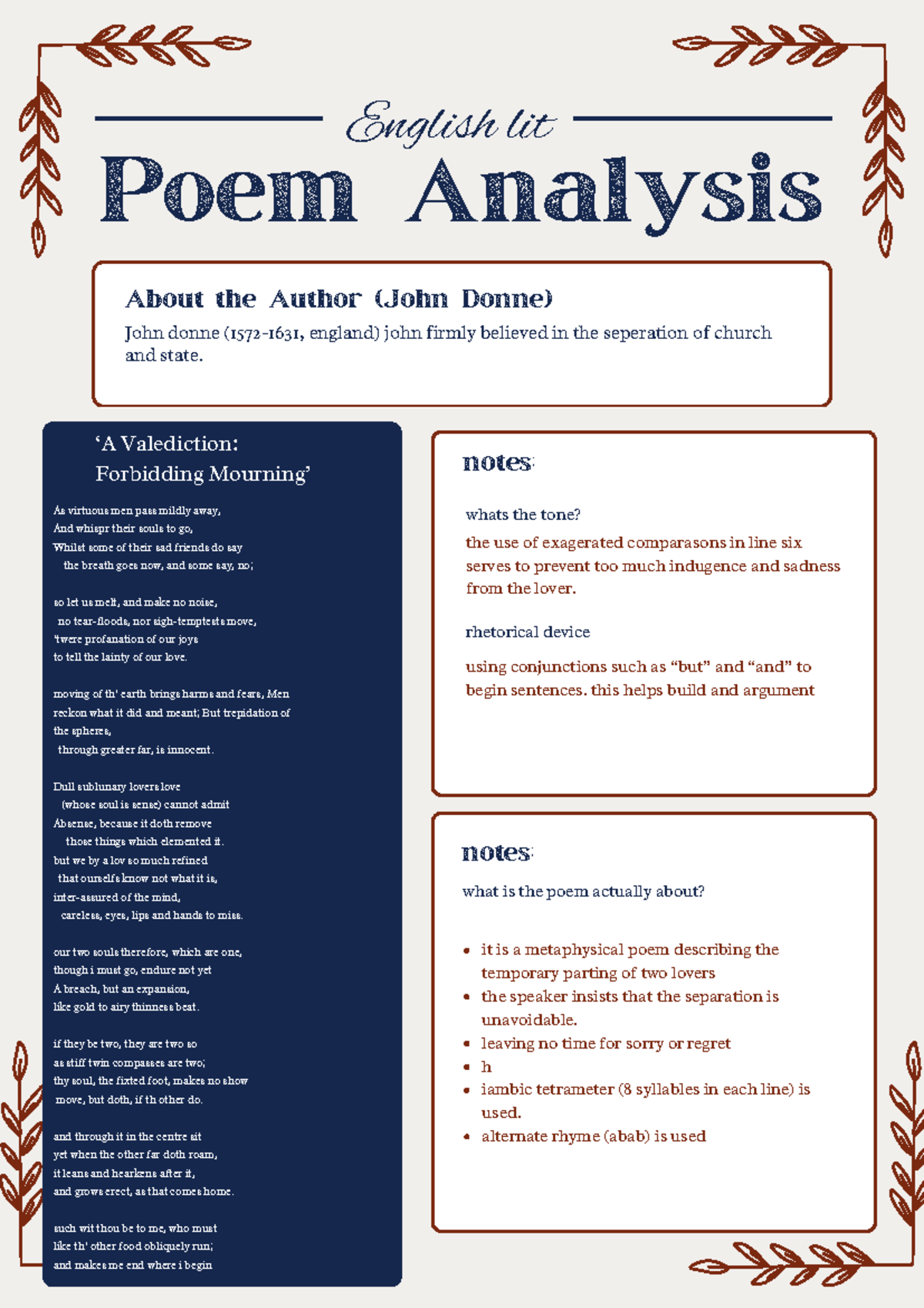 ENG 101: Poem Analysis of John Donne's 